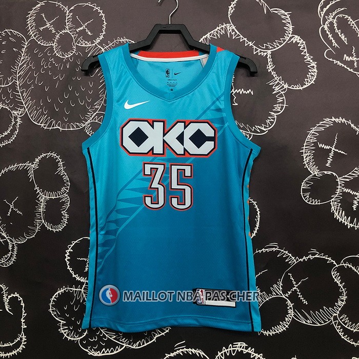 Maillot Oklahoma City Thunder Kevin Durant NO 35 Ville 2018-19 Bleu